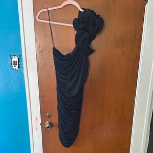 Express Black Draped Body Contour Dress